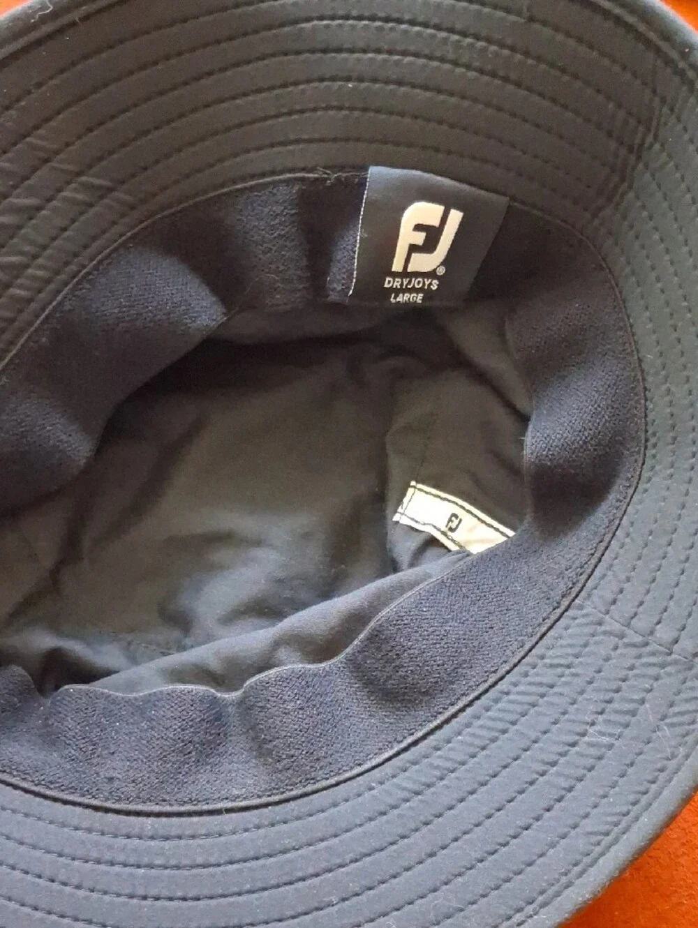 FootJoy Black Bucket Hat with White FJ Patch